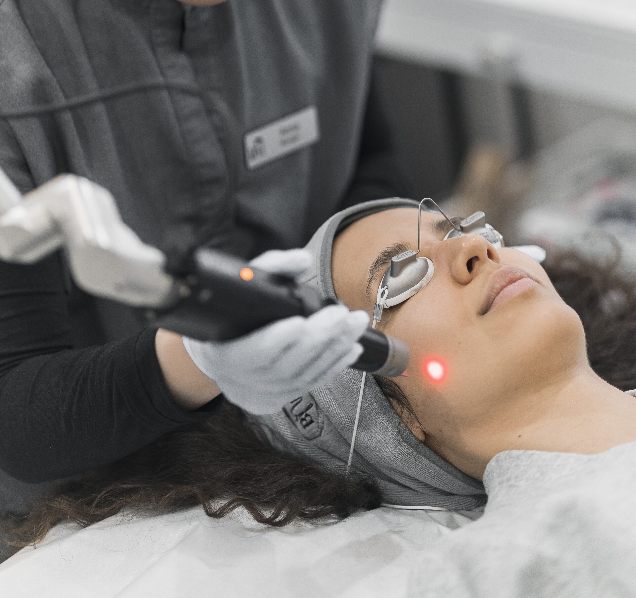 Client receiving skincare treatment